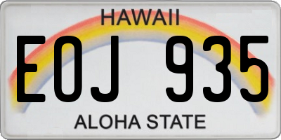 HI license plate EOJ935
