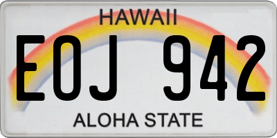 HI license plate EOJ942