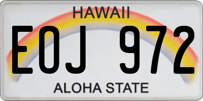 HI license plate EOJ972