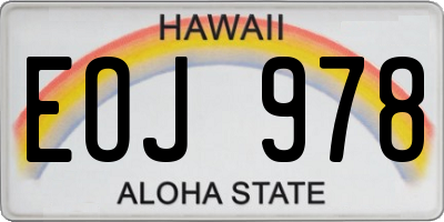 HI license plate EOJ978