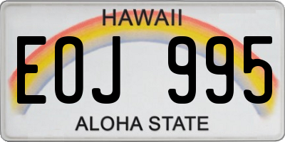HI license plate EOJ995