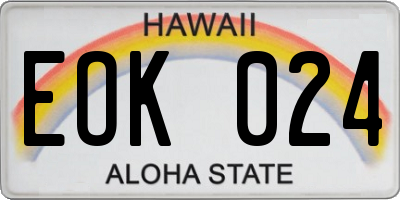HI license plate EOK024