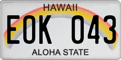 HI license plate EOK043