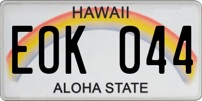 HI license plate EOK044
