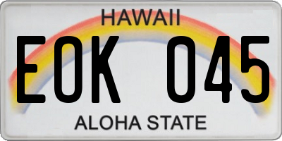 HI license plate EOK045