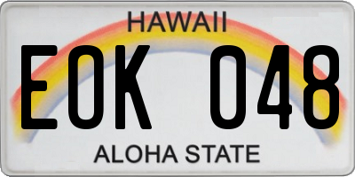 HI license plate EOK048