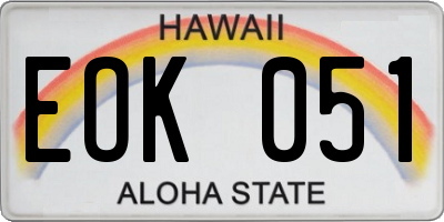 HI license plate EOK051