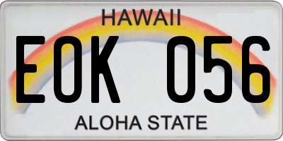 HI license plate EOK056
