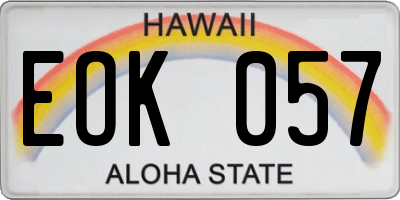 HI license plate EOK057