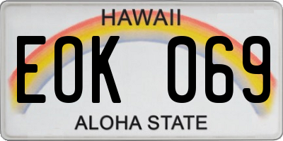 HI license plate EOK069