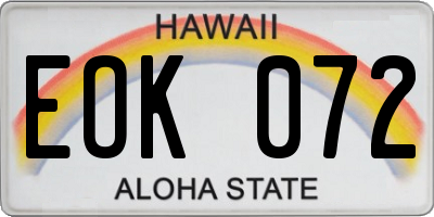 HI license plate EOK072