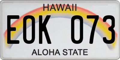 HI license plate EOK073