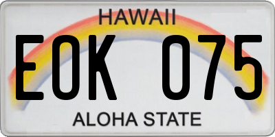 HI license plate EOK075