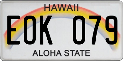 HI license plate EOK079