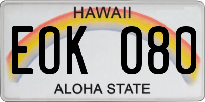 HI license plate EOK080