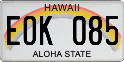 HI license plate EOK085