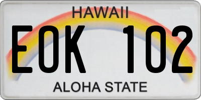 HI license plate EOK102
