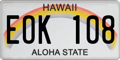 HI license plate EOK108