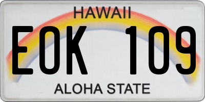 HI license plate EOK109
