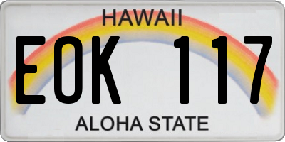 HI license plate EOK117