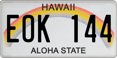 HI license plate EOK144