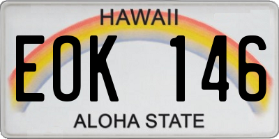 HI license plate EOK146