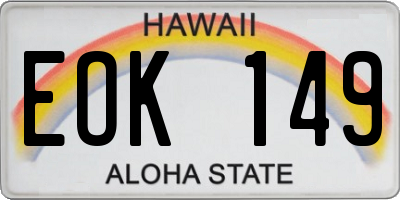 HI license plate EOK149