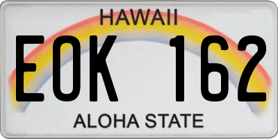 HI license plate EOK162