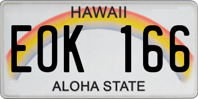 HI license plate EOK166