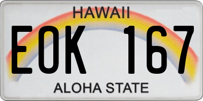 HI license plate EOK167