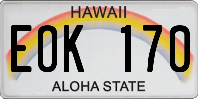 HI license plate EOK170