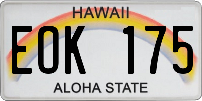 HI license plate EOK175