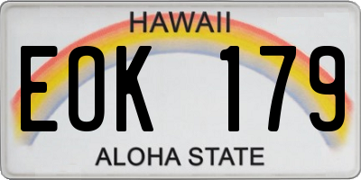 HI license plate EOK179