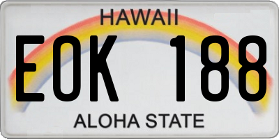 HI license plate EOK188