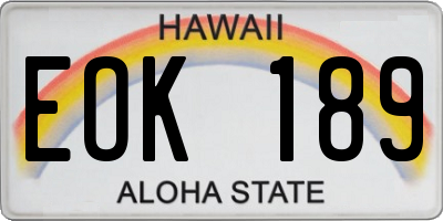 HI license plate EOK189