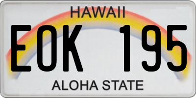 HI license plate EOK195