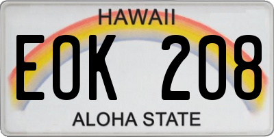 HI license plate EOK208