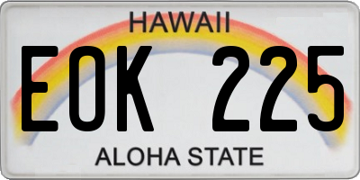 HI license plate EOK225