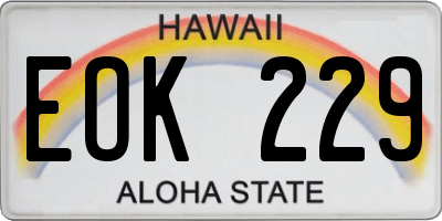 HI license plate EOK229