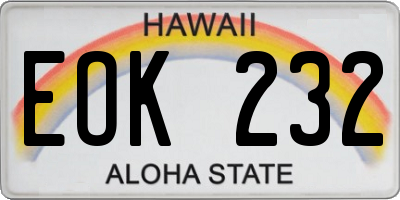 HI license plate EOK232