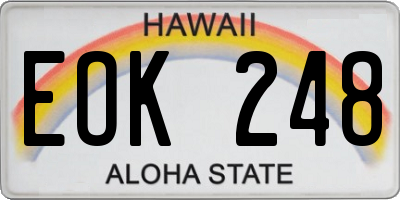 HI license plate EOK248