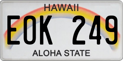 HI license plate EOK249