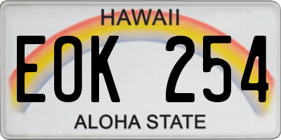 HI license plate EOK254