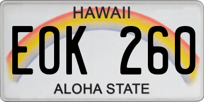 HI license plate EOK260