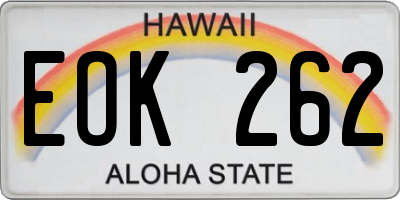HI license plate EOK262