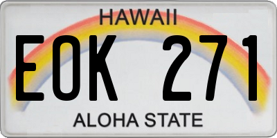 HI license plate EOK271