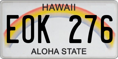 HI license plate EOK276