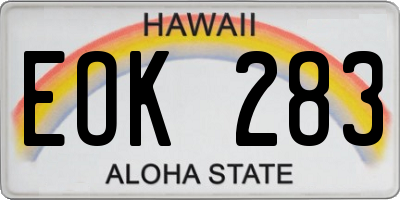 HI license plate EOK283
