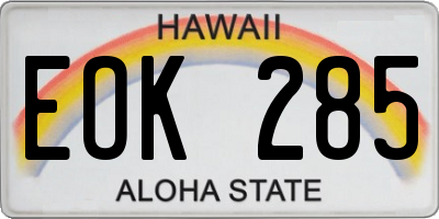 HI license plate EOK285