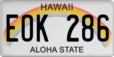 HI license plate EOK286